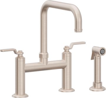 Bridge Kitchen Faucet with Sidespray - Quad Spout by California Faucets