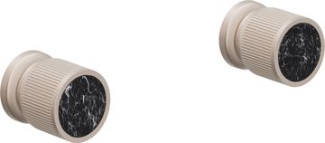 2 Handle Tub or Shower Trim Only, with Black Marble Handle Cap by California Faucets