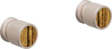 2 Handle Tub or Shower Trim Only, with Tiger Eye Gemstone Handle Cap by California Faucets