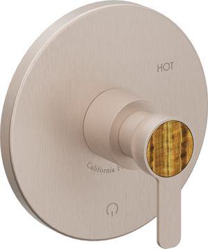 Pressure Balance Trim Only, with Tiger Eye Gemstone Handle Cap by California Faucets