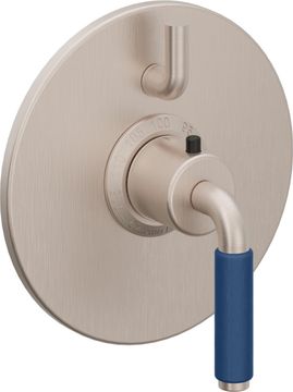 StyleTherm Trim Only with Single Volume Control - Blue Porcelain Lever by California Faucets
