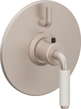 StyleTherm Trim Only with Single Volume Control - White Porcelain Lever by California Faucets
