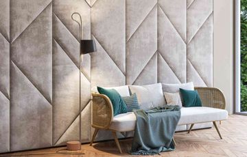 Upholstered wood wall panels by CARMINATI SERRAMENTI