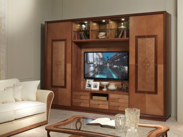 CHARME - Wooden TV wall system by Carpanelli - view 2