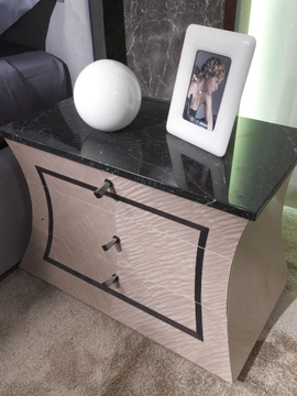 CARTESIO CHIARO - Rectangular wooden bedside table with drawers by Carpanelli - view 2
