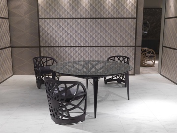 GALILEO - Round wood and glass table by Carpanelli - view 2