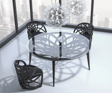 GALILEO - Round wood and glass table by Carpanelli - view 3