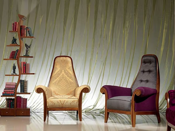 GIOVANE ALBERO - Freestanding gold leaf bookcase with built-in lights by Carpanelli - view 3