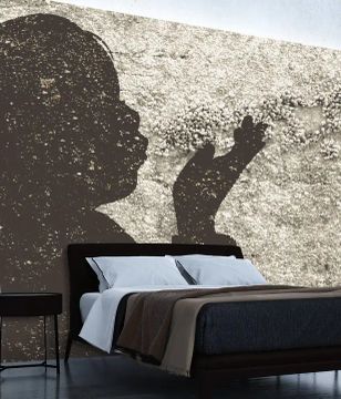 Wallpaper Bambina che soffia by Carta da Parati Artistica