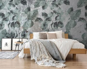 Wallpaper Foglie su tela by Carta da Parati Artistica