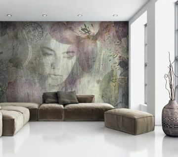 Carta da parati Viso nei fiori by Carta da Parati Artistica