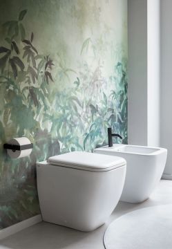 Back-to-wall WC with adjustable water inlet/outlet - rimless by Ceramica Cielo