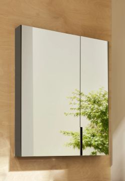 Filo container mirror with LED light, lacquered, left by Ceramica Cielo