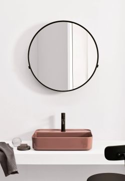Shui Comfort rectangular washbasin, with one hole by Ceramica Cielo