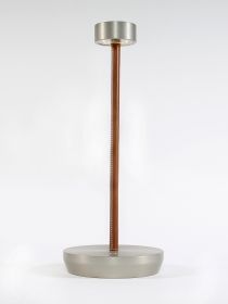 Led Table Lamp Steel Rivetto + Leather rod by Chiaro di Luna - view 2
