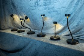 Rivetto Octopus - Modelable leather Led table lamp by Chiaro di Luna - view 8