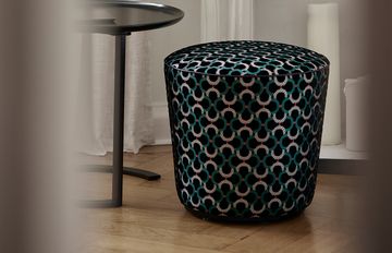 EASY - Upholstered round fabric pouf by Christine Kröncke Interior Design