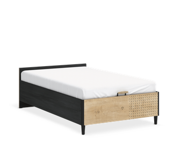 Black Bed With Base Without Headboard (120x200 cm) by Cilek