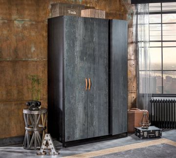 Dark Metal 3 Doors Wardrobe by Cilek