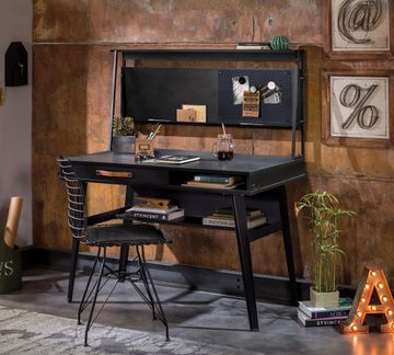 Dark Metal Line Study Desk (With Unit) by Cilek