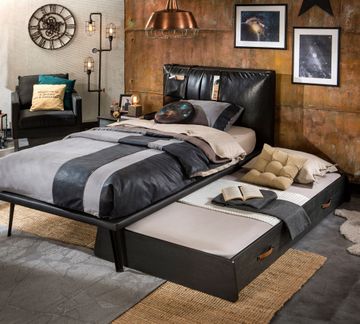 Dark Metal Pull-out Bed (90x190 cm) by Cilek