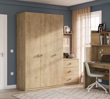 Mocha 3 Doors Line Wardrobe by Cilek