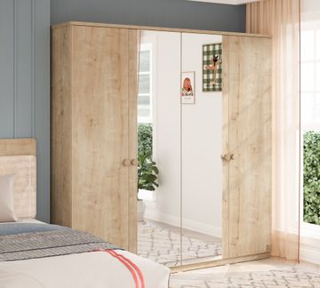 Mocha 4 Doors Wardrobe by Cilek