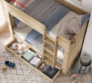 Mocha Bunk Bed Under-Drawer With Partitions by Cilek