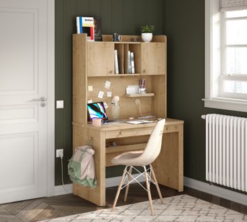 Mocha Small Study Desk (With Cabinet Unit) by Cilek