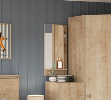 Mocha Wall Mirror With Shelf by Cilek