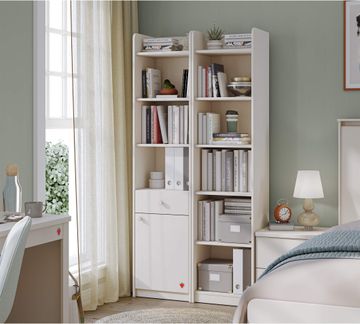 Varia Cream Bookcase With Drawer by Cilek