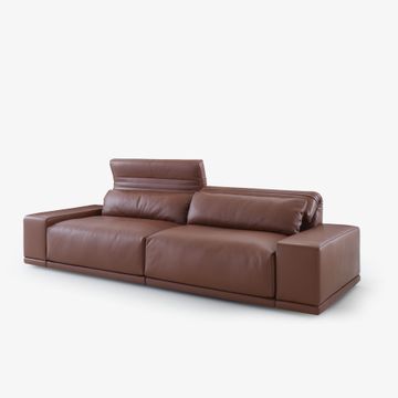 Grand angle Large settee with broad armrest without lumbar cushion by Cinna - view 3