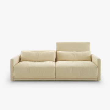 Grand angle Large settee with slim armrest without lumbar cushion by Cinna