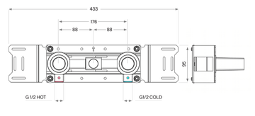 BOX12-V-MIDDLE-(2024) John Pawson - Build in part for hot & cold valves with water outlet in the middle by COCOON