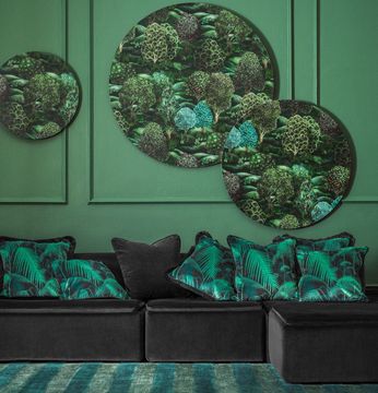 Palm Jungle Velvet Cushion with Fringing by Cole & Son - view 6