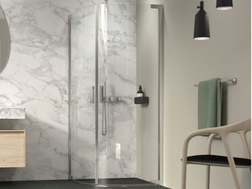 AVENUE - Semicircular glass shower cabin with hinged door by Coram - view 3