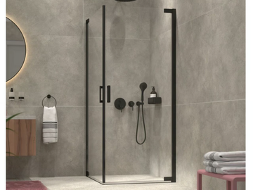 AVENUE - Corner glass shower cabin with hinged door by Coram - view 2