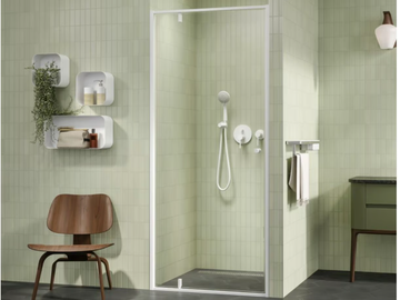 OUTLINE - Niche tempered glass shower cabin with pivot door by Coram - view 2