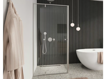 OUTLINE - Corner tempered glass shower cabin with pivot door by Coram - view 2