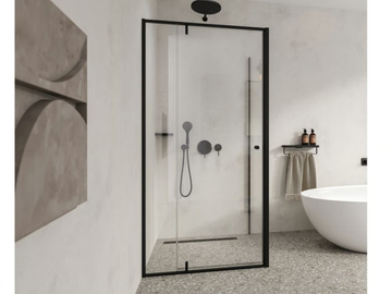 OUTLINE - Corner tempered glass shower cabin with pivot door by Coram - view 3