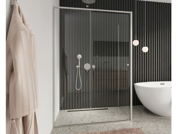 OUTLINE - Corner tempered glass shower cabin with sliding door by Coram - view 2