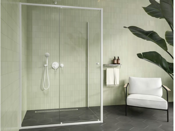 OUTLINE - Corner tempered glass shower cabin with sliding door by Coram - view 3