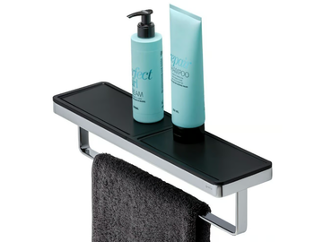 FRAME CHROME BLACK - Metal towel rail by Coram - view 2
