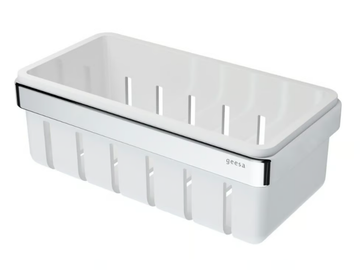 FRAME CHROME WHITE - ABS and metal shower basket by Coram - view 3