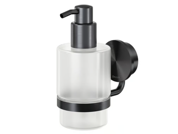 OPAL BRUSHED - Wall-mounted Glass and Stainless Steel Bathroom soap dispenser by Coram - view 2