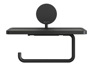 OPAL BLACK - Stainless steel toilet roll holder with shelf by Coram - view 3