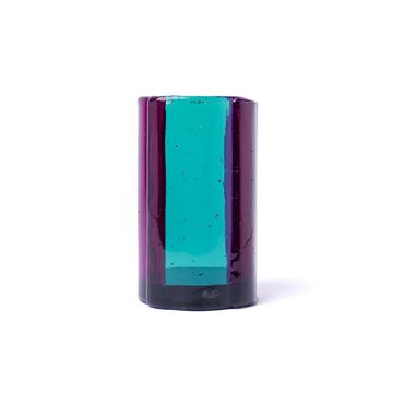 Four Lines Vase - Clear Aqua, Purple by corsi design