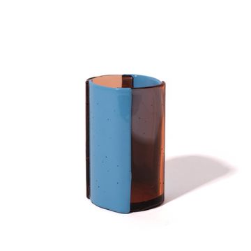 Four Lines Vase - Clear Light Ruby, Blue by corsi design