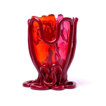 Indian Summer Vase Extra Colour - Clear Fuchsia, Orange, Matt Bordeaux by corsi design
