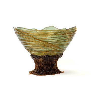 Ogiva Vase L - Clear Aqua, Brown by corsi design
